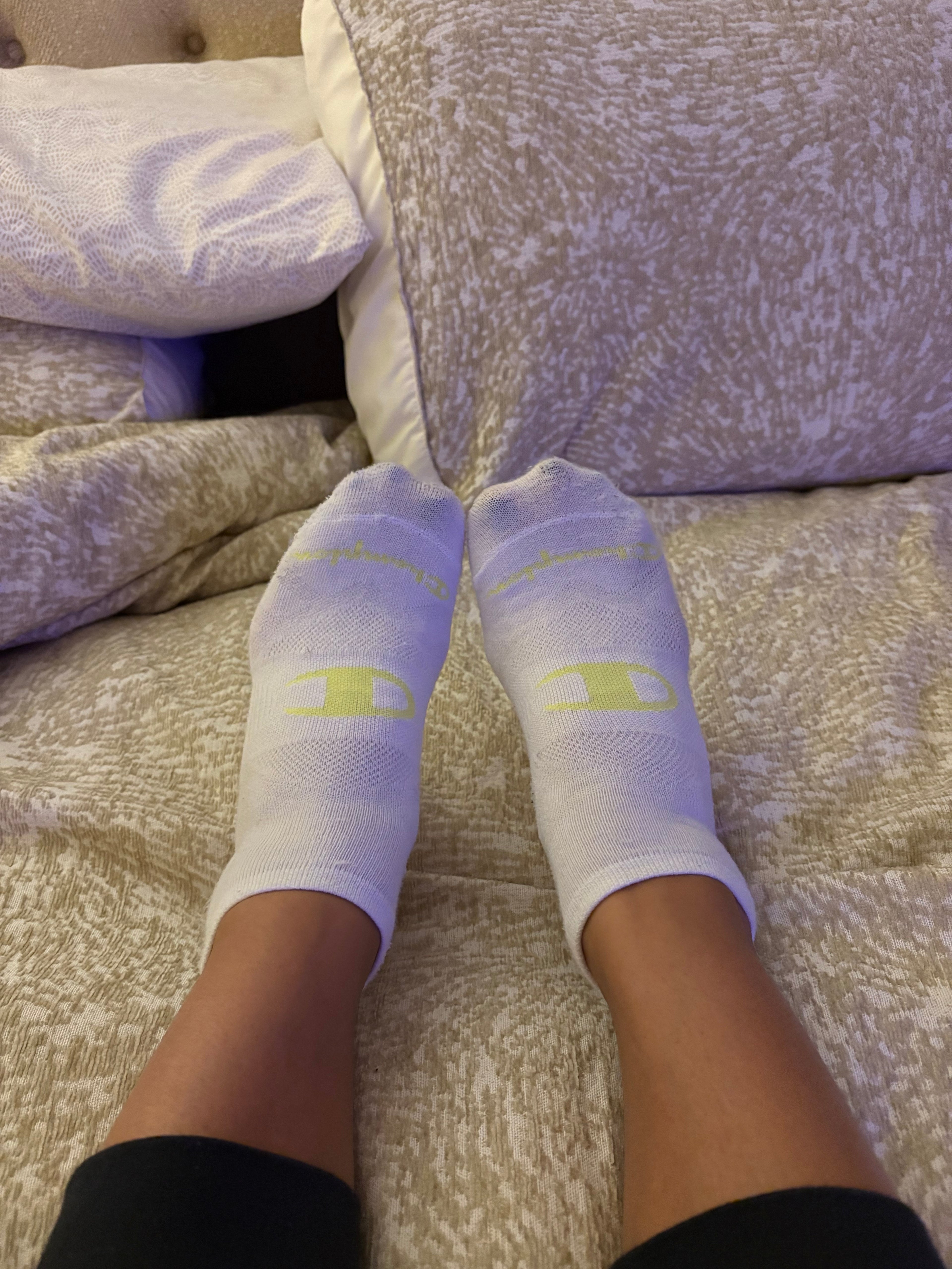Worn/ Used White Ankle Socks 🤍💛🤍 TWO day wear