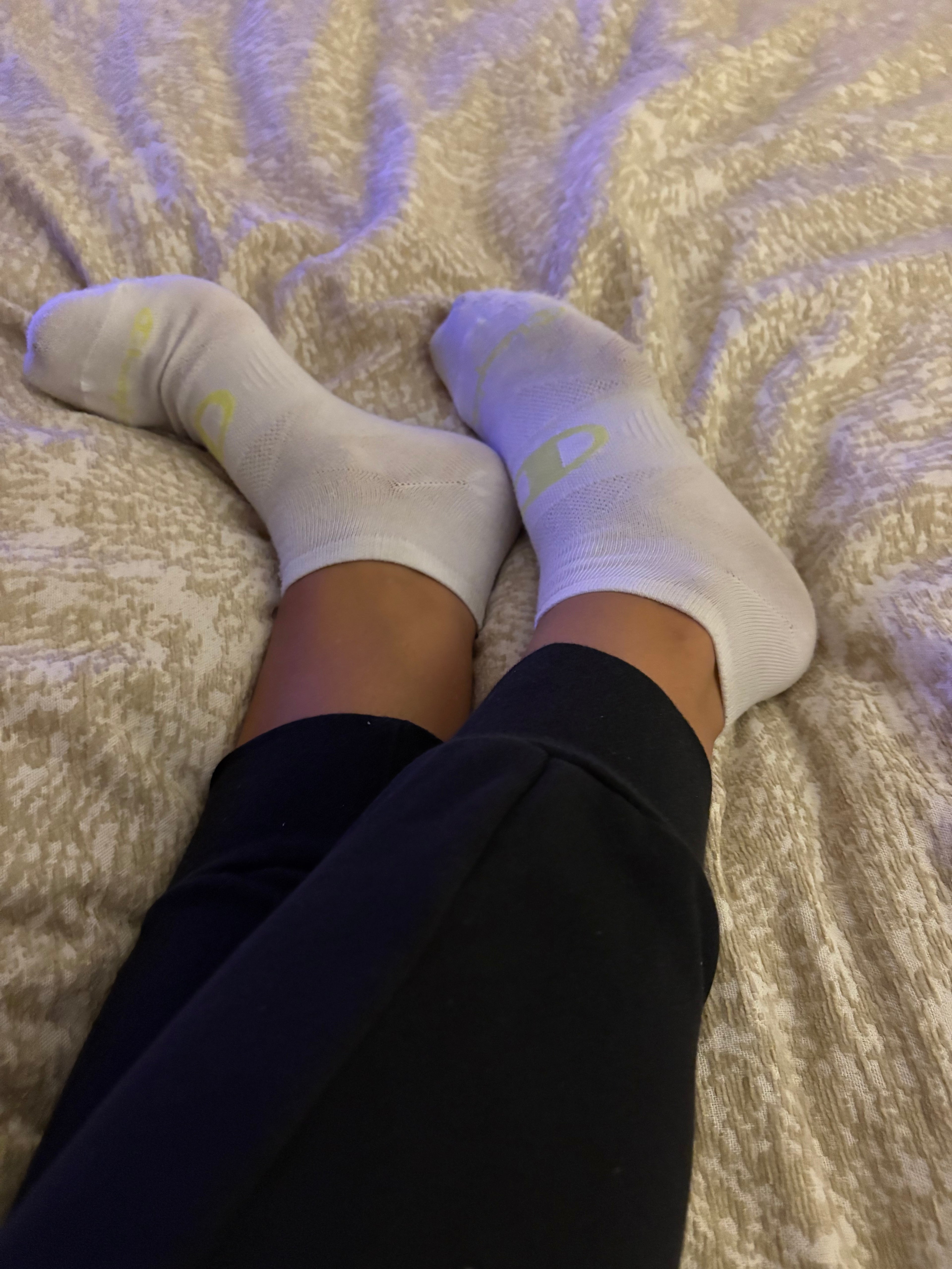 Worn/ Used White Ankle Socks 🤍💛🤍 TWO day wear