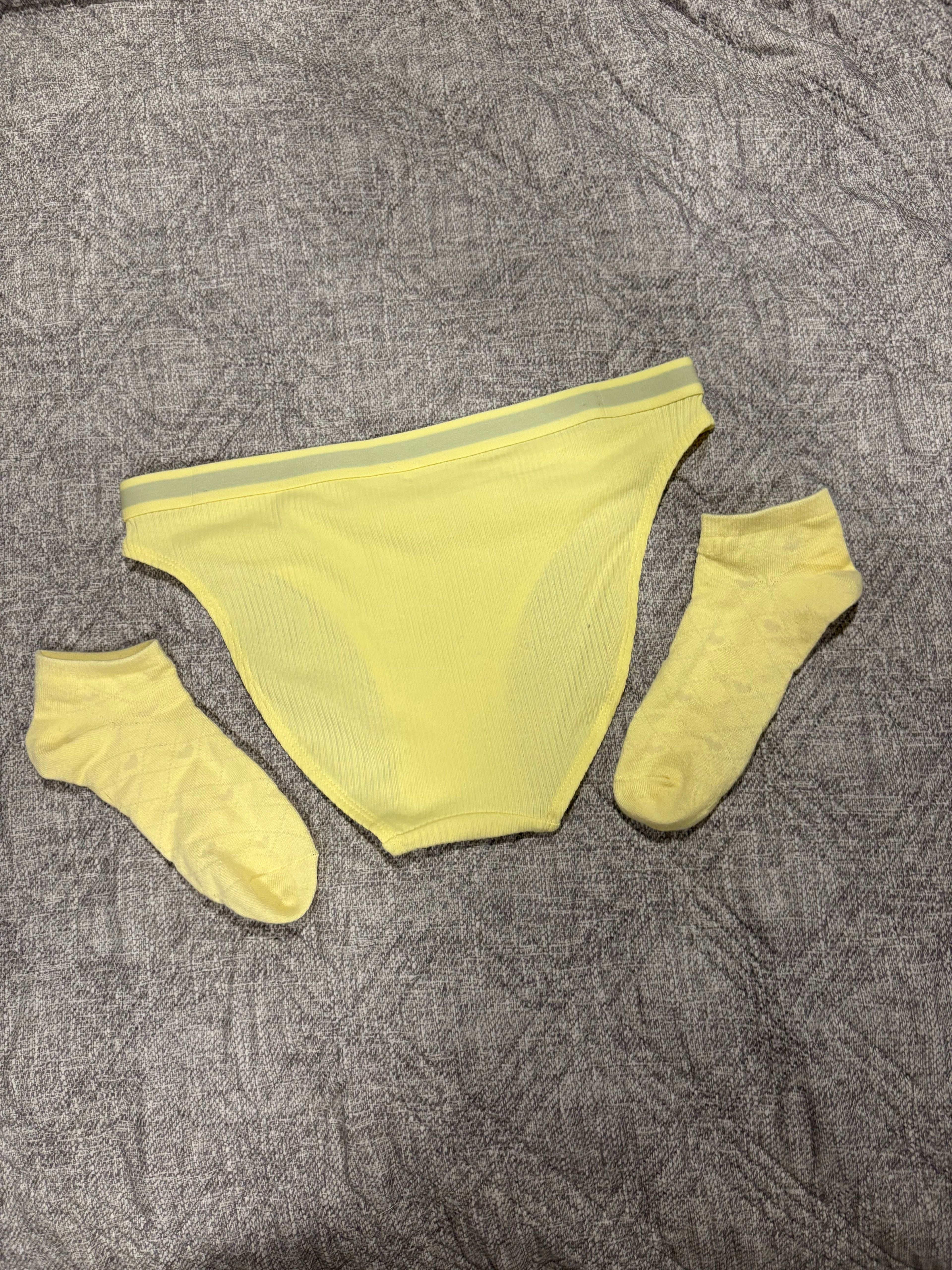 Used/Worn Yellow Calvin Klein Bikini Panties 💛