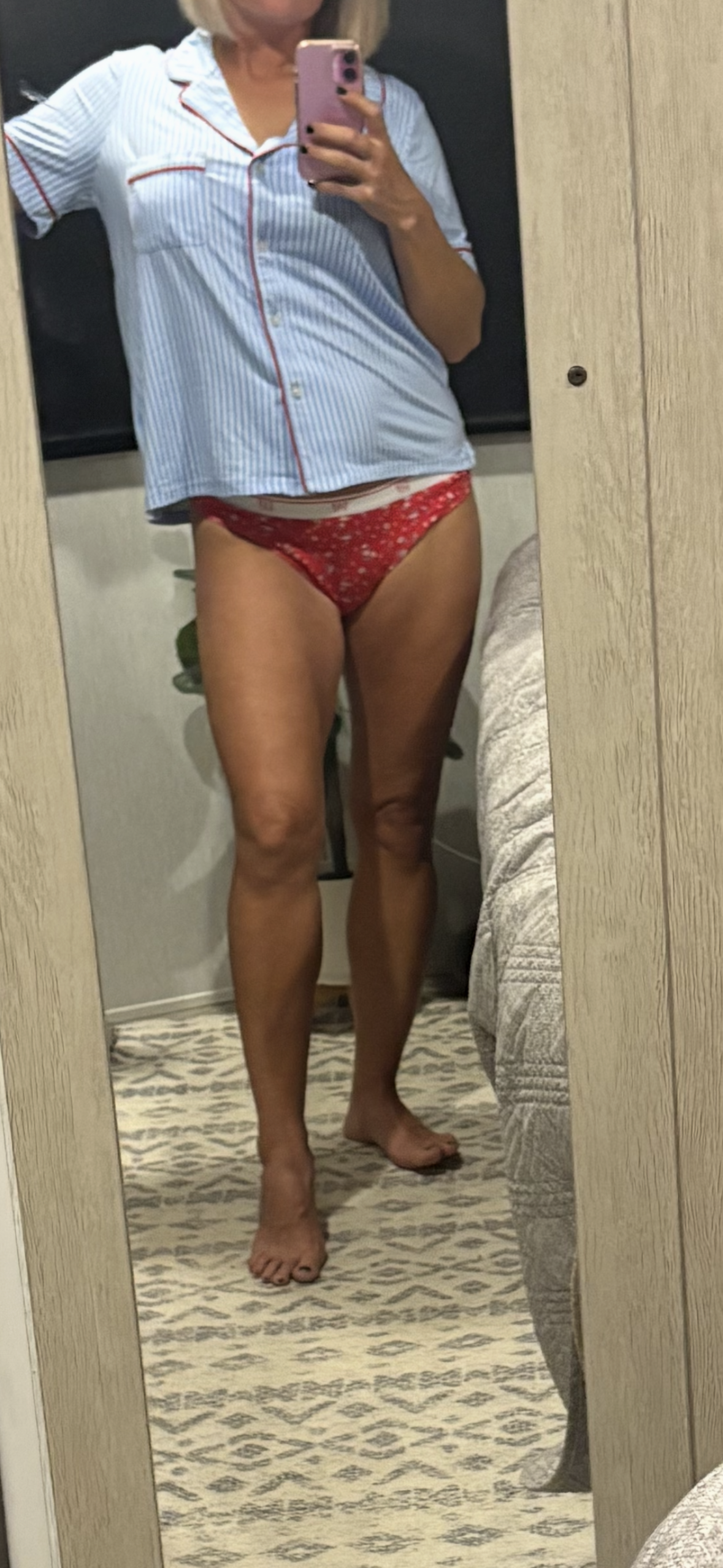 Red Floral Gap Thong ❤️🤍🩵