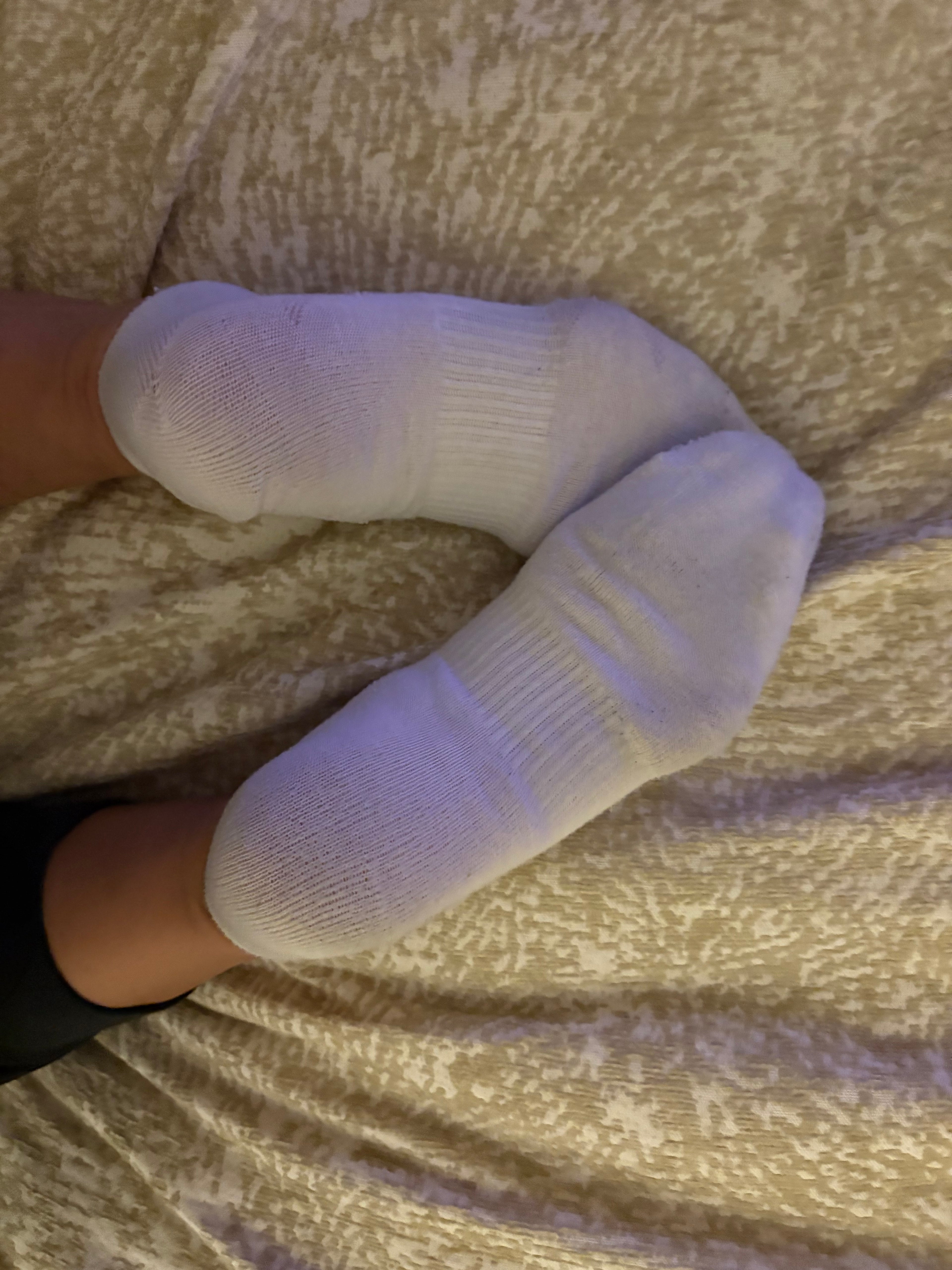 Worn/ Used White Ankle Socks 🤍💛🤍 TWO day wear