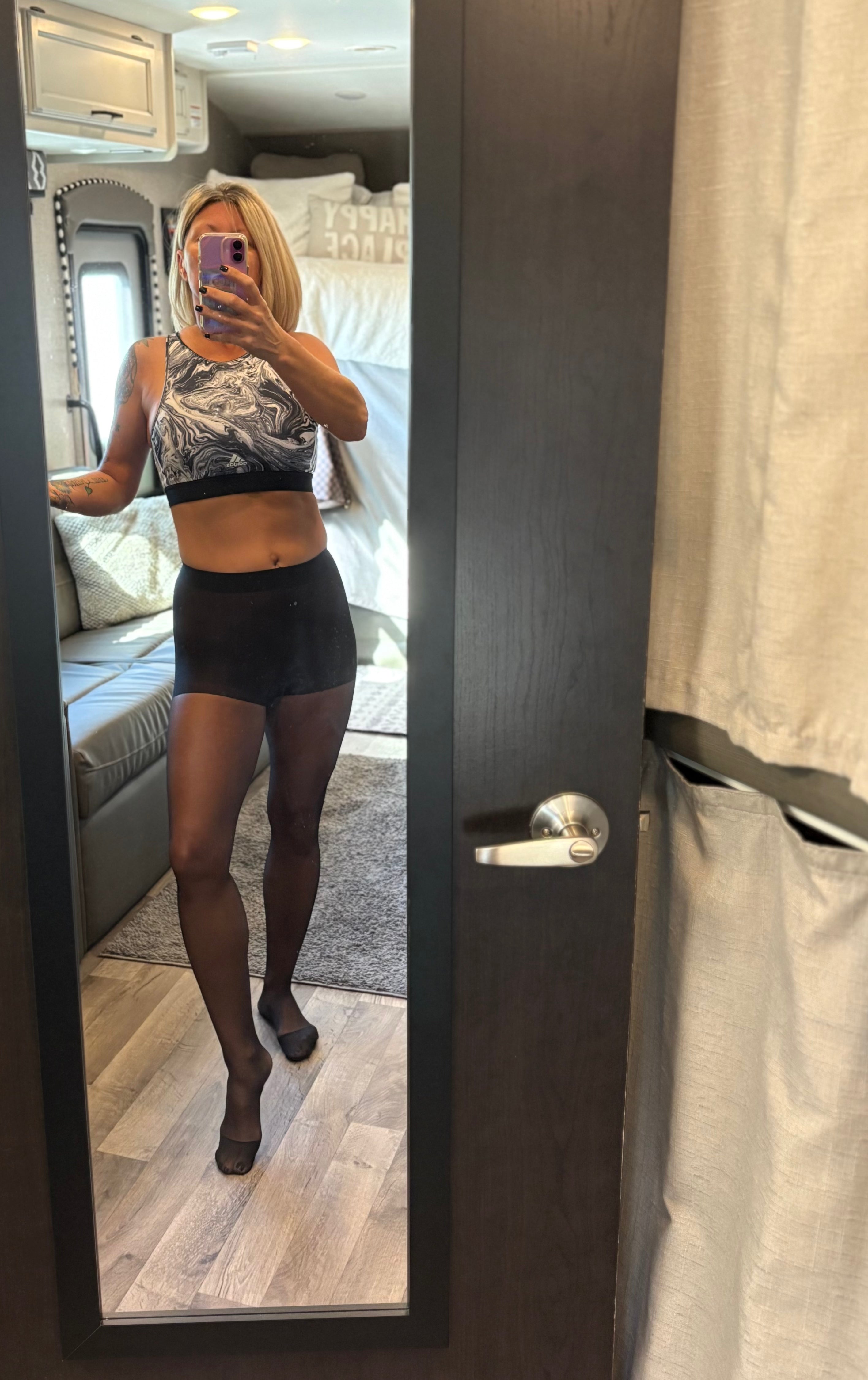 Well Worn/Used Sheer Black Pantyhose 🖤