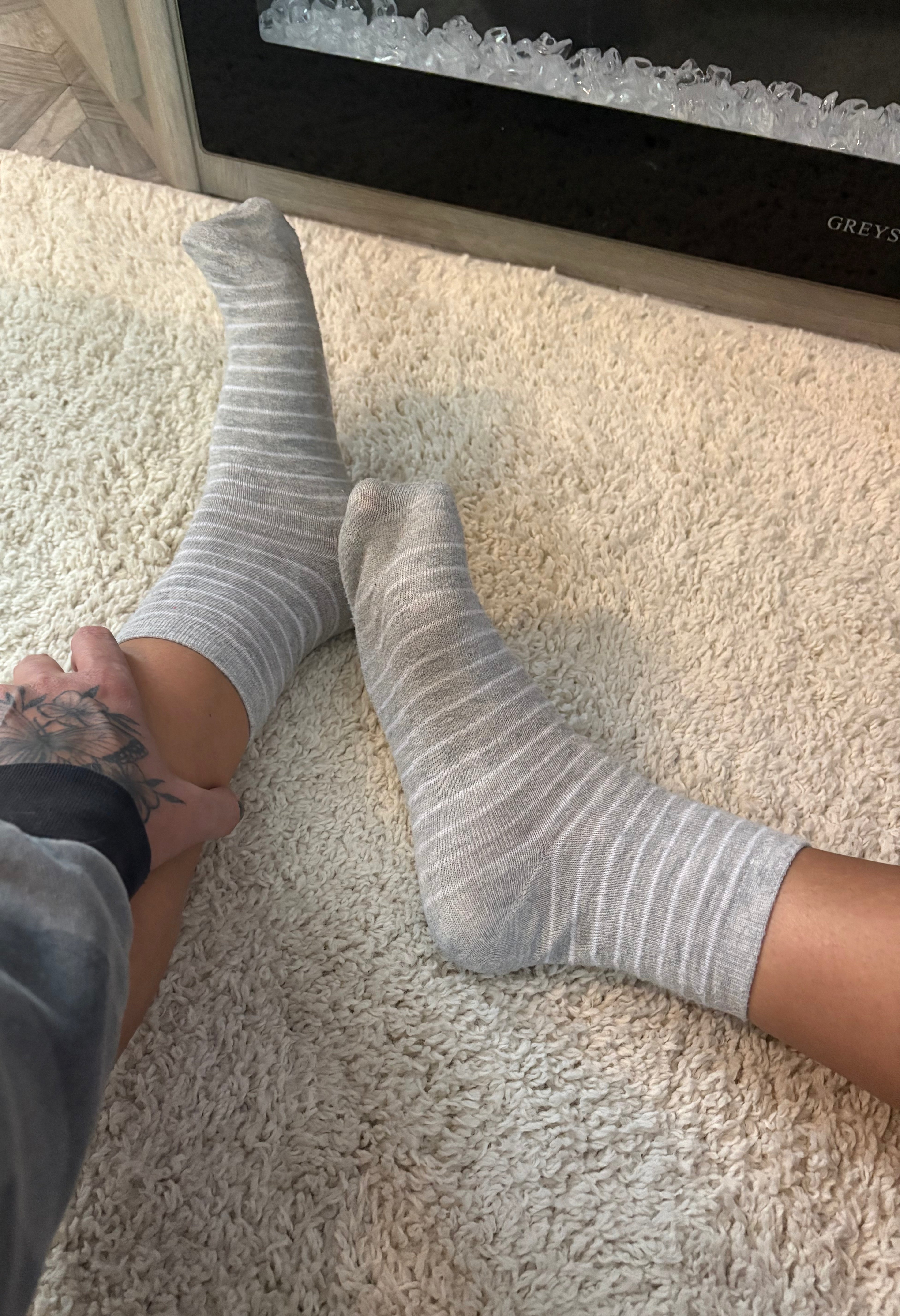 Worn/Used Women’s Socks 🩶🤍🩶 (TWO wears)