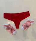 Well Worn VS Panties and Socks Combo ❤️🤍❤️