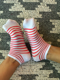 Well Worn Used We Cycle Socks ❤️🤍❤️
