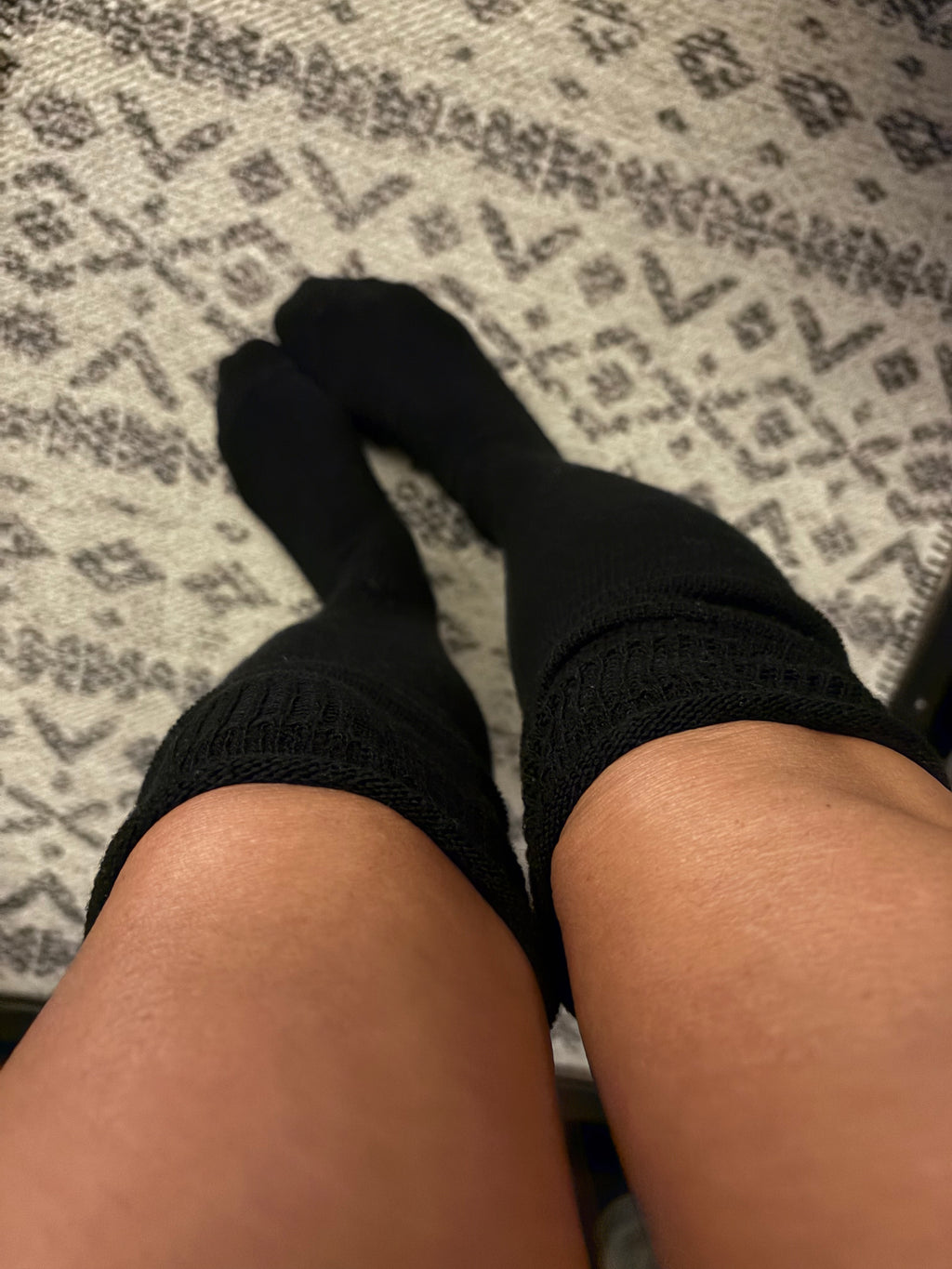 Worn/Used Cable Knit Knee High Socks 🖤