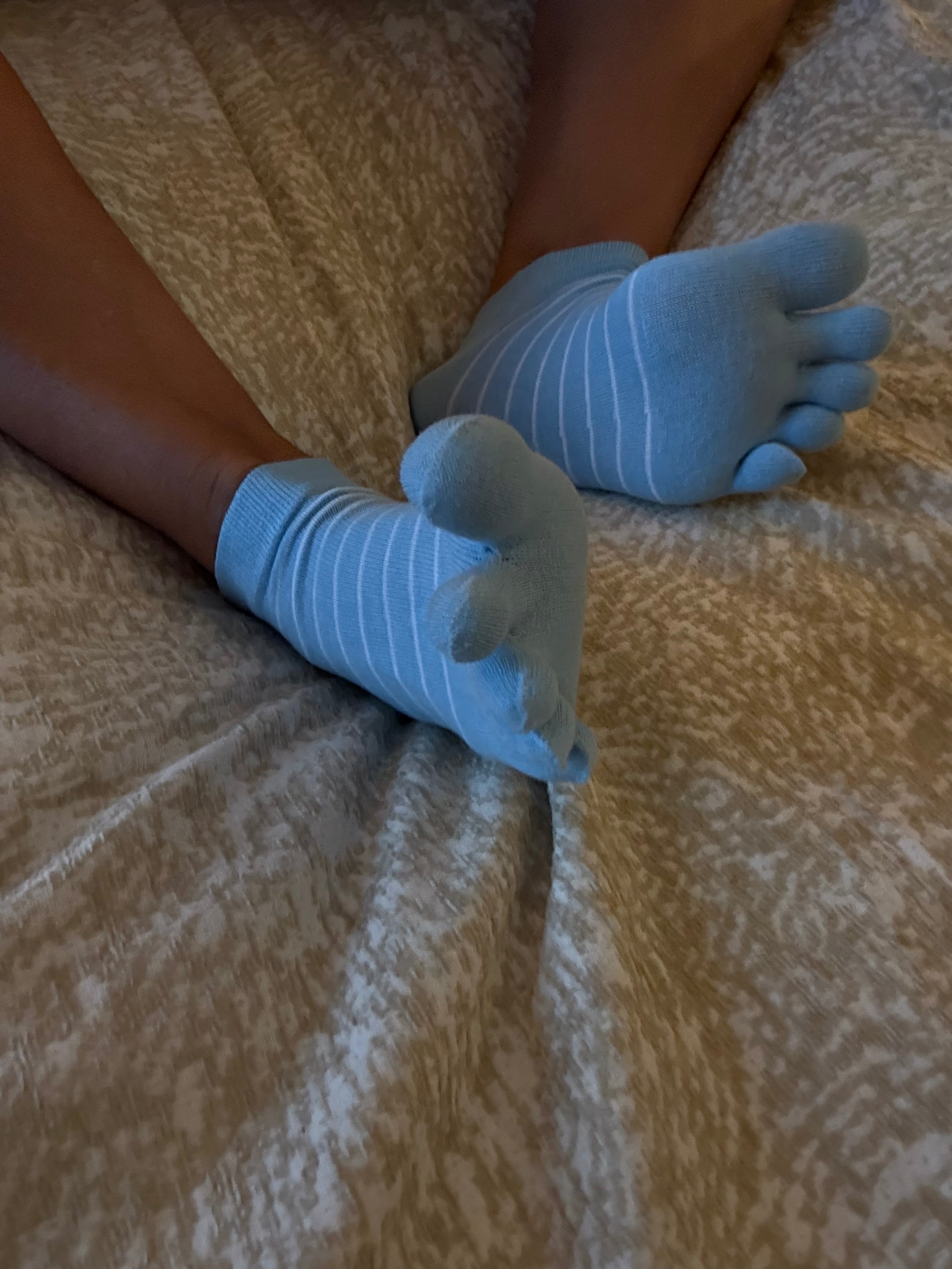 Worn/ Used Blue Toe Socks 🩵