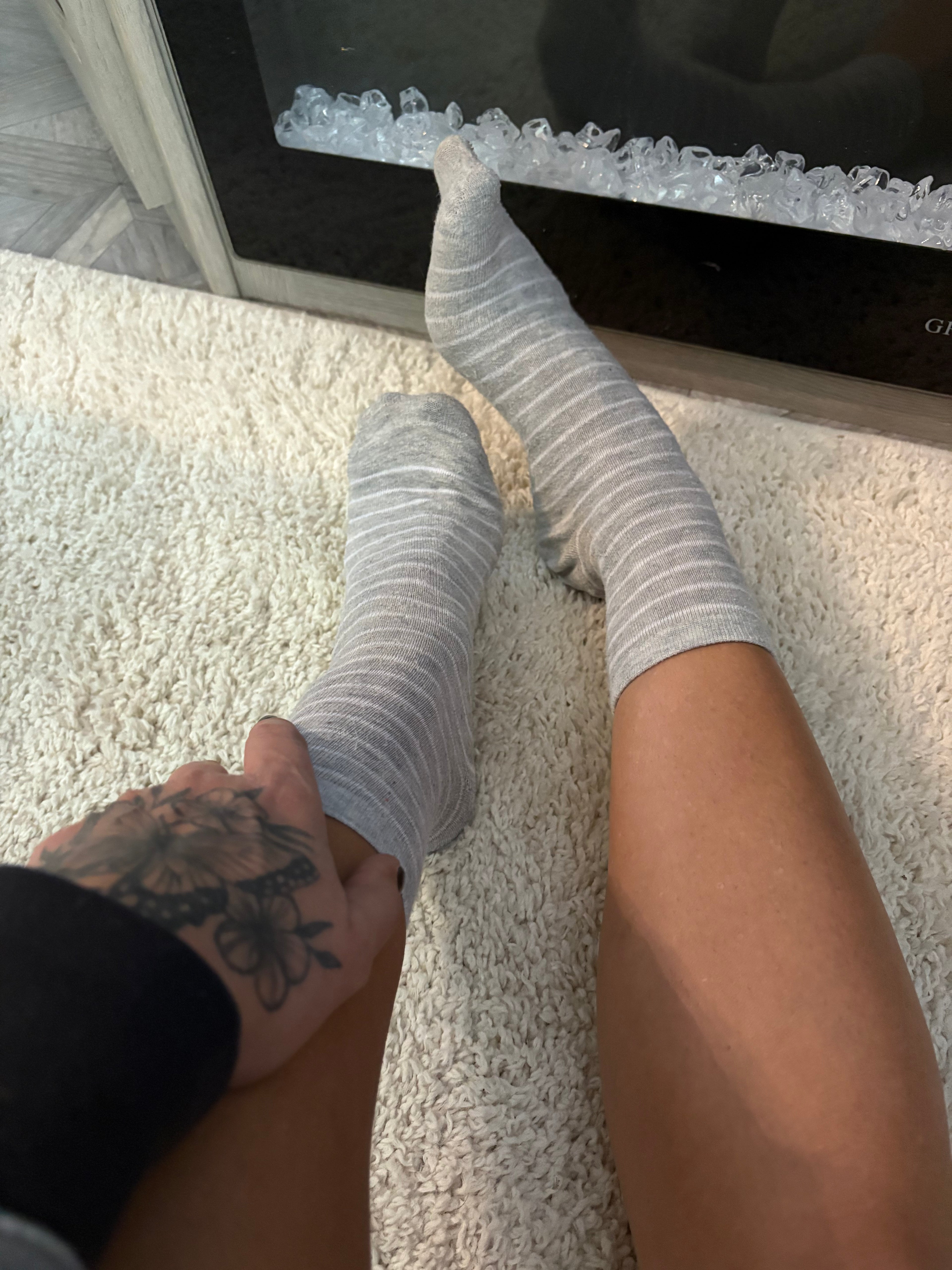 Worn/Used Women’s Socks 🩶🤍🩶 (TWO wears)