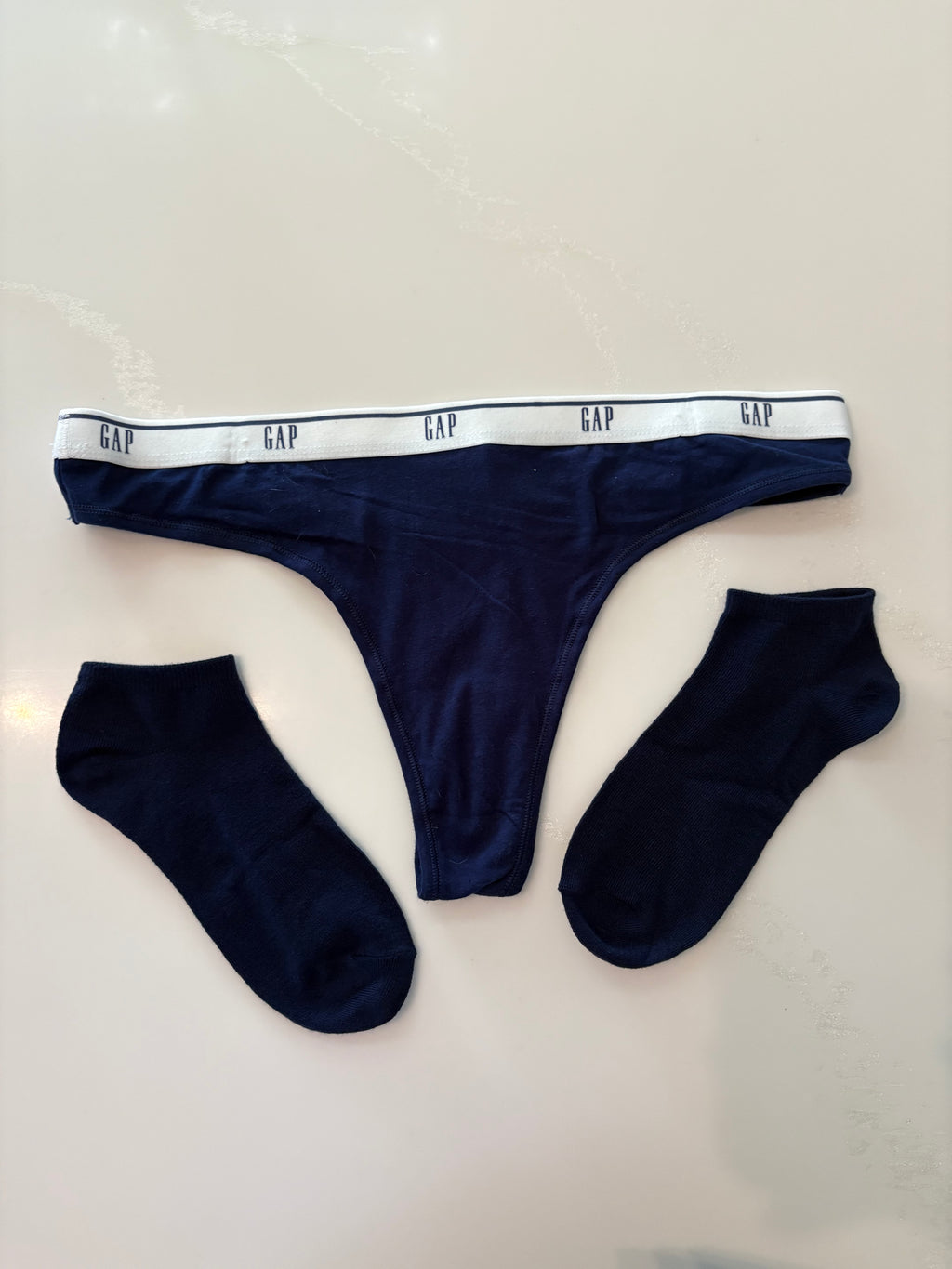 Worn/Used Navy Blue Calvin Klein Thong 💙
