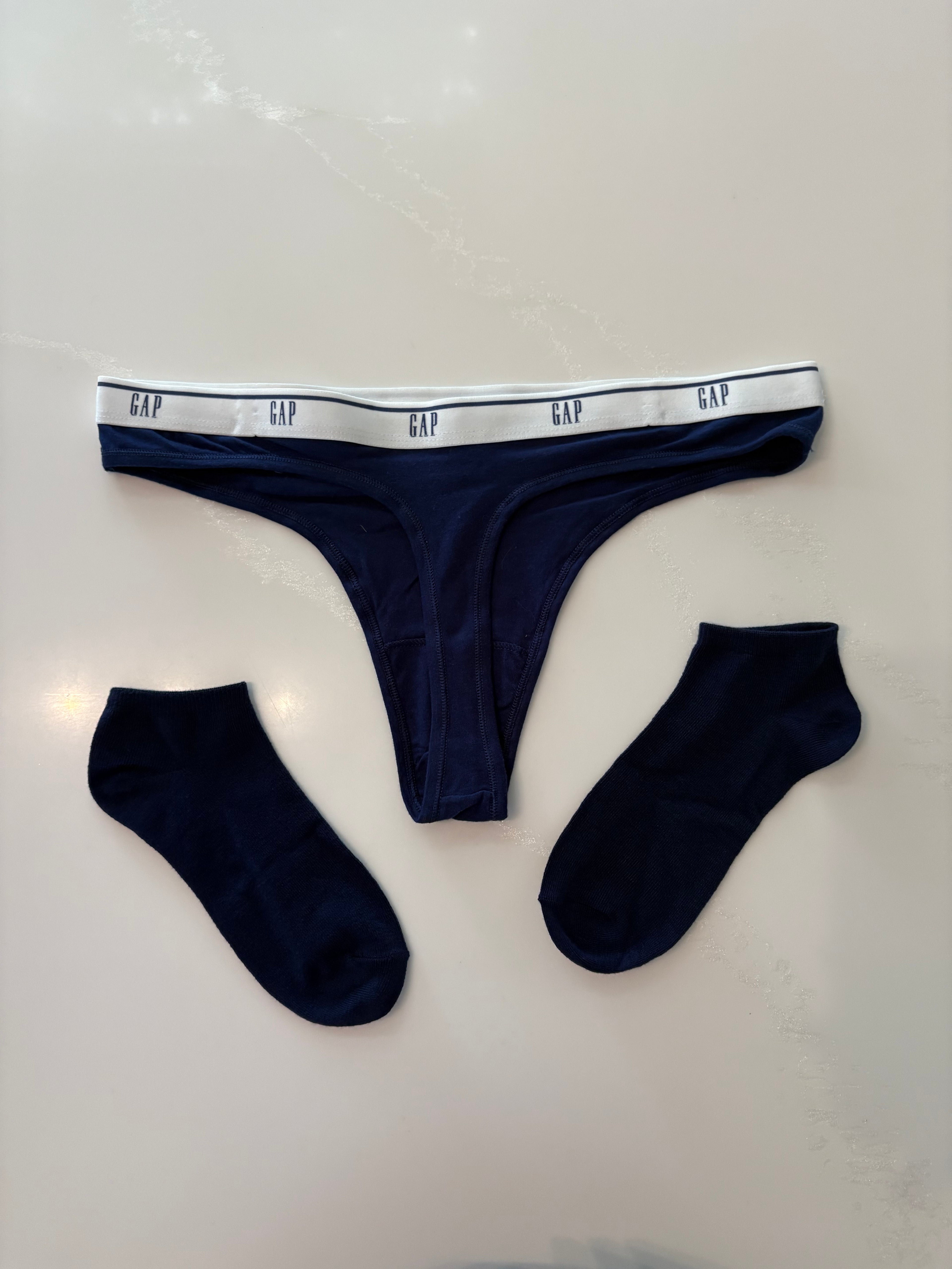 Worn/Used Navy Blue Calvin Klein Thong 💙